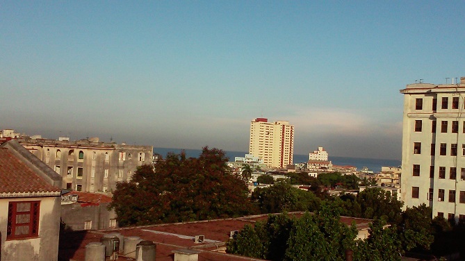 'View from the roof terrace' Casas particulares are an alternative to hotels in Cuba.